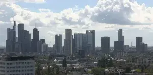 Hessischen Rundfunks - Blick auf die Skyline Frankfurt