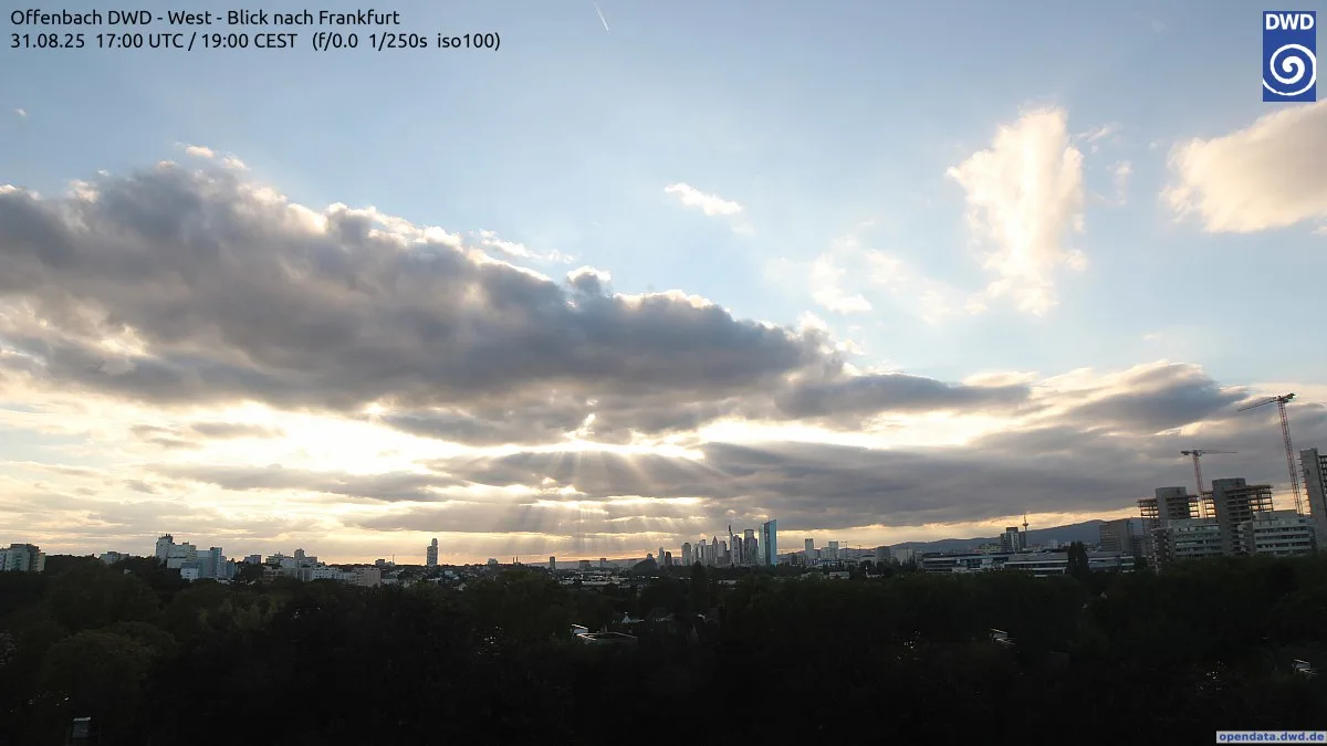 DWD - Wetterkamera Offenbach mit Blick West Richtung Frankfurt